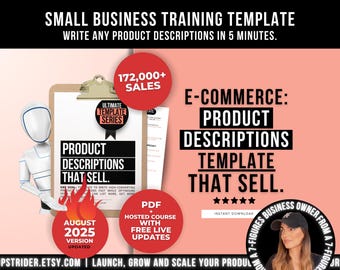 How To Write Listing Product Descriptions That Sell Template Cheat Sheet, Writing Effective High Converting Product Descriptions Worksheet