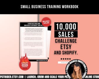 Sell on Etsy and Shopify Website Guide, How To Sell on Etsy, Etsy Shop Planner to Skyrocket Your Sales, Sales Challenge for Small Business