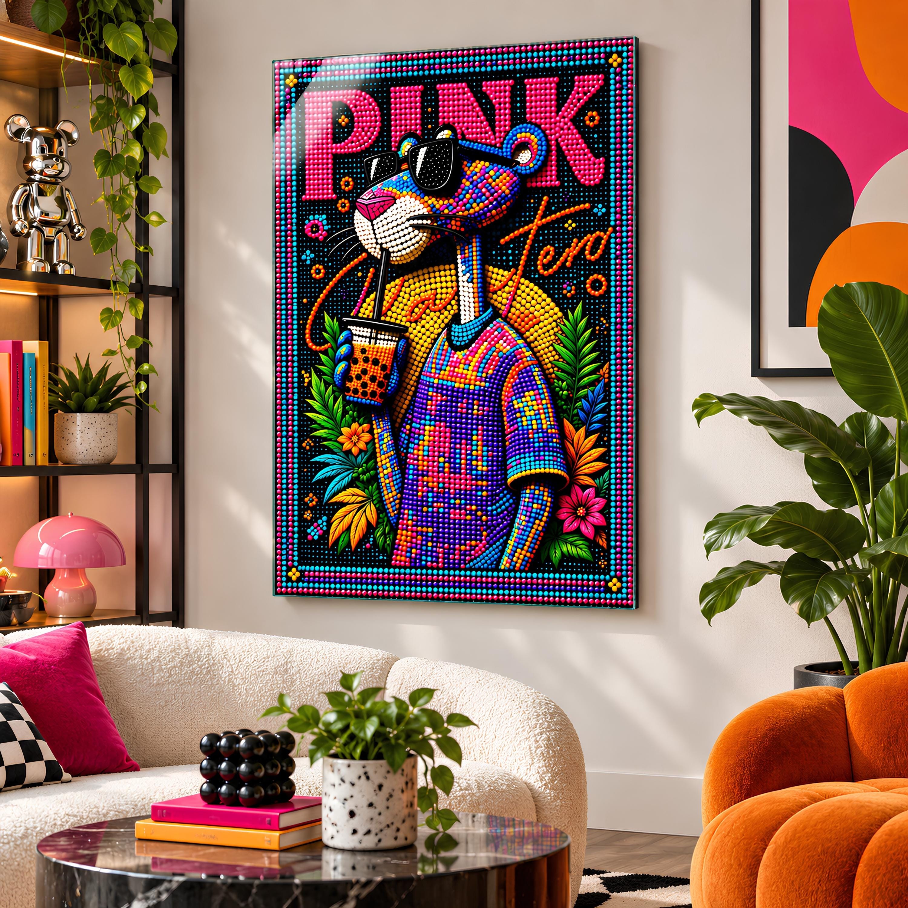 Pink Panther Glass Art - Etsy