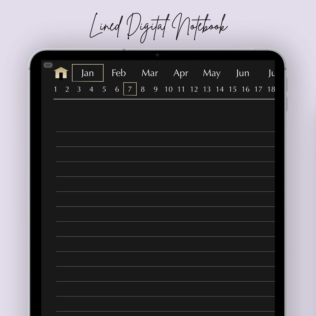 Digital Notebook Lined, Hyperlinked, Daily, Weekly, Monthly, Digital ...