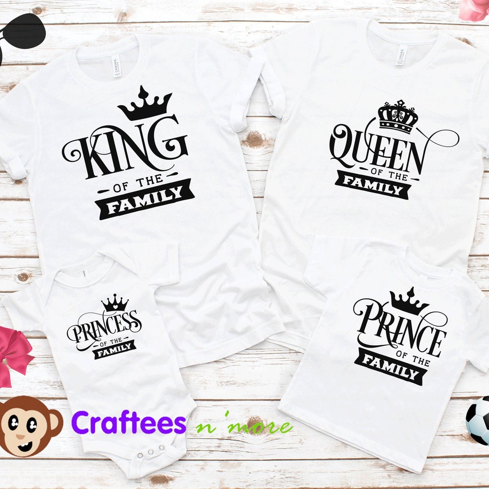 King Shirt/ Queen Shirt/Prince Shirt/Princess Shirt - Family Matching Shirts Printfushion