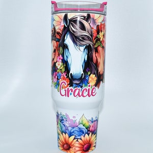 40oz  Horse Tumbler / Custom 40oz Tumbler / Custom Horse Gift