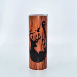 Hirschjagd Becher: Woodgrain Edelstahl 20 Unzen Wasserflasche