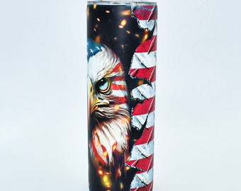 Eagle Patriotic Glow in the Dark Tumbler, Gift for 4th of July, Patriotic Cup