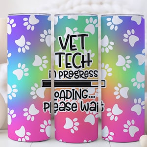 Personalized Vet Tech Tumbler: Stainless Steel, 20oz Skinny