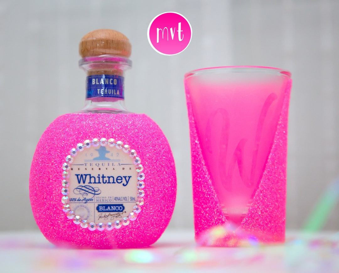 Mini Glitter Alcohol Bottle With Matching Shot Glass Set Etsy