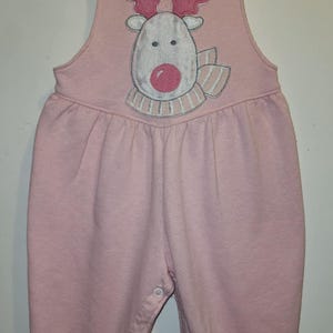 Carter's Vintage Pink Reindeer Girls 18 Month Salopette - Abito natalizio