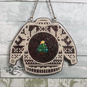 Resin Sweater Ornament, Christmas Ornament, Ugly Sweater Ornament,  Oversized Ornament, Holiday Sweater Art, Christmas Decor, Resin Ornament