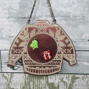 Resin Sweater Ornament, Christmas Ornament, Ugly Sweater Ornament,  Oversized Ornament, Holiday Sweater Art, Christmas Decor, Resin Ornament