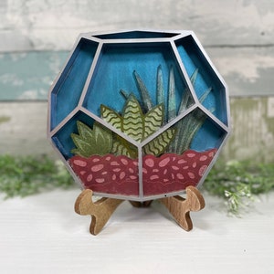 Faux Succulent Terrarium, Succulent Gift, Resin Artwork, Home Decor, Table Decor, Faux Succulent, Plant Lady Gift, Succulent Art, Resin Art