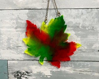 Maple Leaf Wall Hanging, Fall Decor, Leaf Wall Decor, Resin Artwork, Wall hanging, Autumn Decor, Fall Lover Gift, Love Fall, Fall Gift