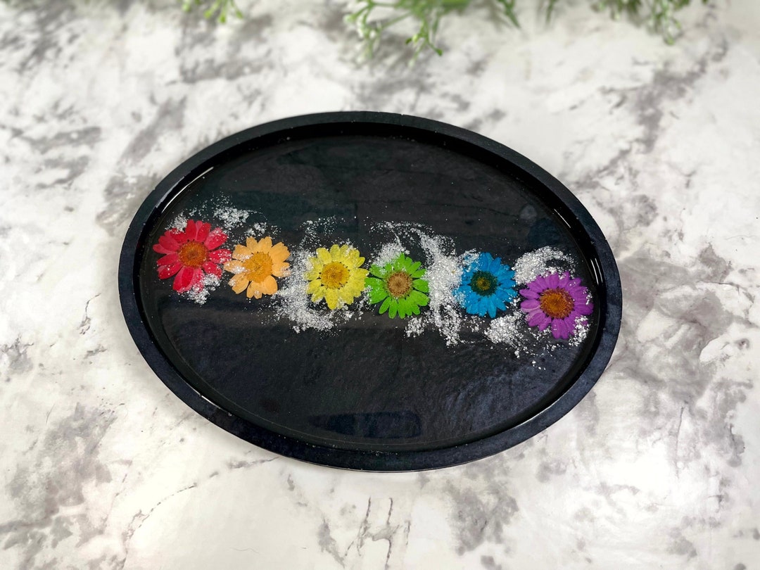 Crystal Resin Tray, Crystal Display Tray, Oval Resin Tray, Butterfly