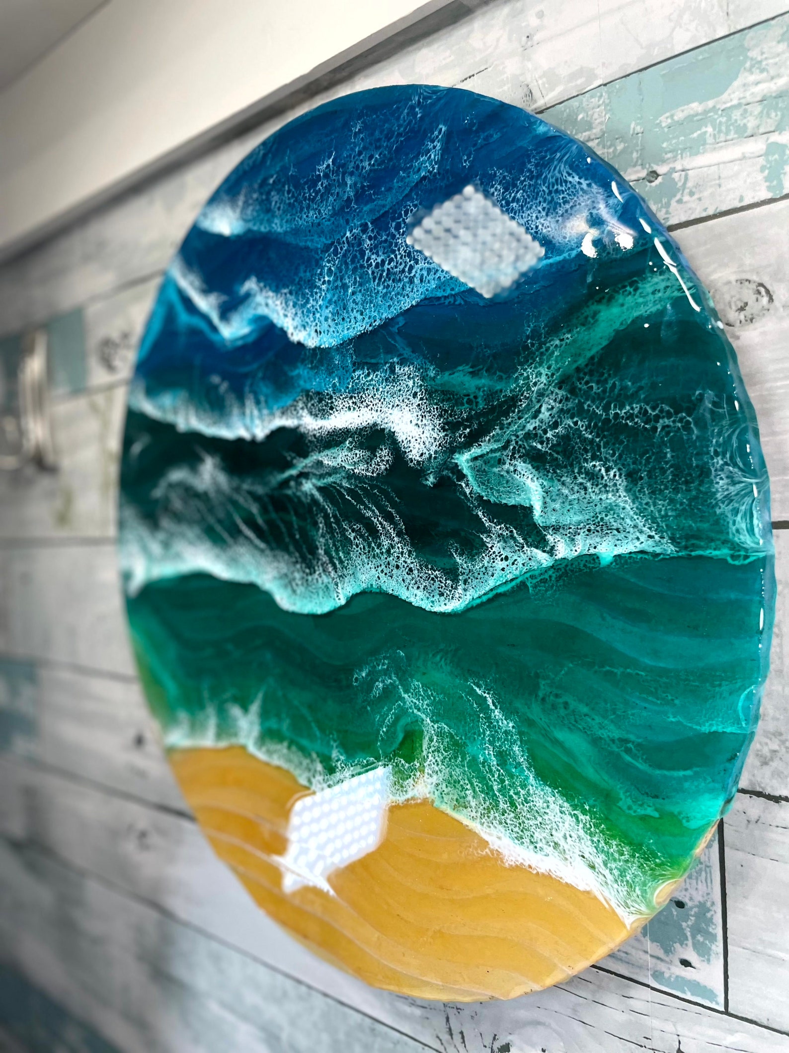 Resin Beach Art, Resin Ocean Art, Beach Decor, Seascape Art, Coastal ...