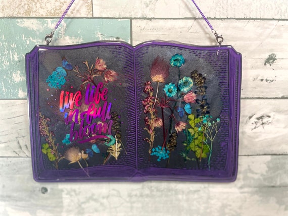 Book Decor, Reading Decor, Book Nook Decor, Gift for Reader, Resin Artwork, Resin Decor, Library Decor, Wall Hanging Book Lover Gift Library