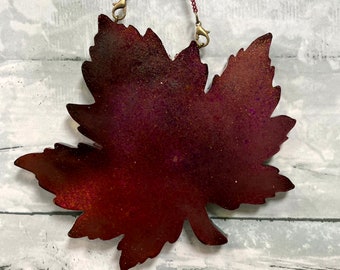 Maple Leaf Wall Hanging, Fall Decor, Leaf Wall Decor, Resin Artwork, Wall hanging, Autumn Decor, Fall Lover Gift, Love Fall, Fall Gift