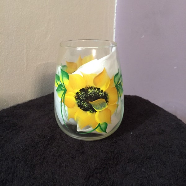 21 Oz. Sunflower Stemless Wine Glass