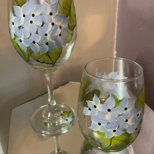 Hydrangea Stemless Wine Glasses, Set of Four