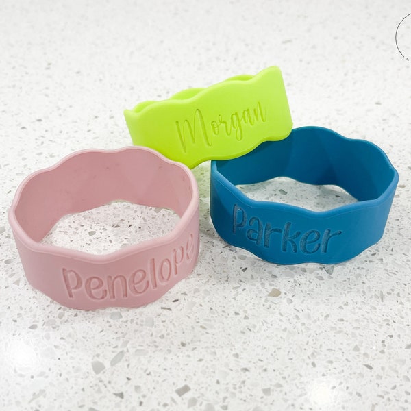 Bottle Bands | Silicone Name Labels for Daycare | Personalized Daycare Labels for Baby Bottles & Sippy Cups