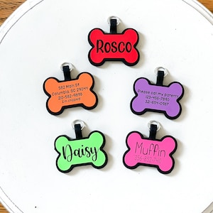 Personalized Bone Pet Tag: Engraved Silicone Dog ID