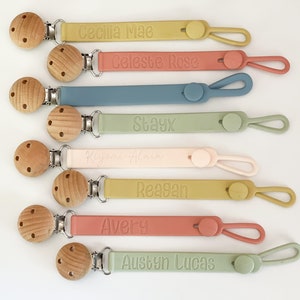 Personalized Silicone Pacifier Clip | Custom Name Paci Holder | Baby Gift | Name Binky Clips bild 5