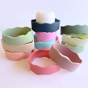 Personalized Silicone Bottle Bands: Reusable Sippy Cup Labels - 3 Pack