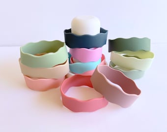 Personalized Silicone Bottle Bands, 3 Pack Reusable Labels, Engraved Cup Label, Custom Tumbler Label, Baby Bottle Label, Water Bottle Label