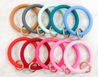 Silicone Bangle Keyring | Wristlet Keychain Bracelet | Lightweight Key Holder | Gift for Her