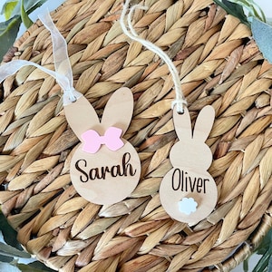 Personalized Easter Basket Tag, Easter Bunny Name Tag, Custom Wood Name Tag, Kids Easter Basket label