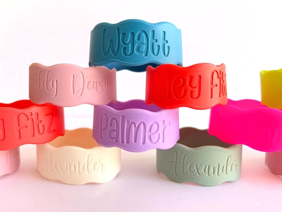 Personalized Silicone Bottle Bands | Daycare Label | Tumbler Name Tags