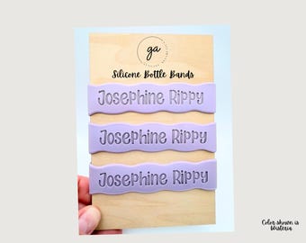 Personalized Silicone Bottle Bands | Reusable Name Labels for Kids Cups