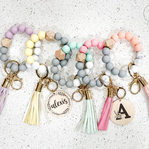 Bangle Keychain Bracelet Key Chain Wristlet Keyring Etsy