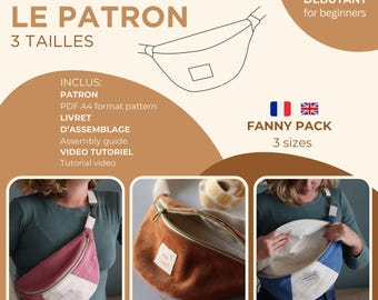 Patrón de riñonera, 3 tamaños