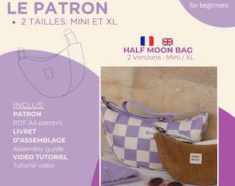 Bolso con estampado de media luna, 2 tamaños.