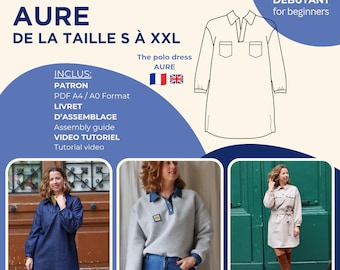 Patrón de vestido polo Aure / compatible con tejidos de punto y jersey