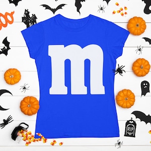 Letter M Halloween T-Shirt Funny Team Groups Costumes Party