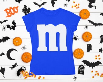 Letter M Halloween T-Shirt Funny Team Groups Costumes Party