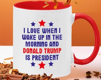 Trump President Novelty Ceramic Mug, Conservative Gift