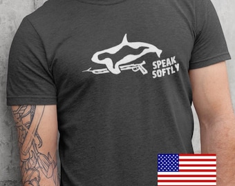 Speargun Orca Graphic Tee | American-made multipurpose t-shirt for outdoor, fitness, and casual use