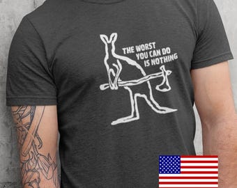 Axe Kangaroo Graphic Tee | American-made multipurpose t-shirt for outdoor, fitness, and casual use