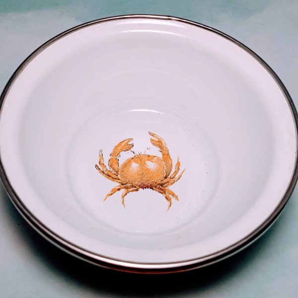 Vintage Enamel Crab Bowl by Mary Lake Thompson for Golden Rabbit