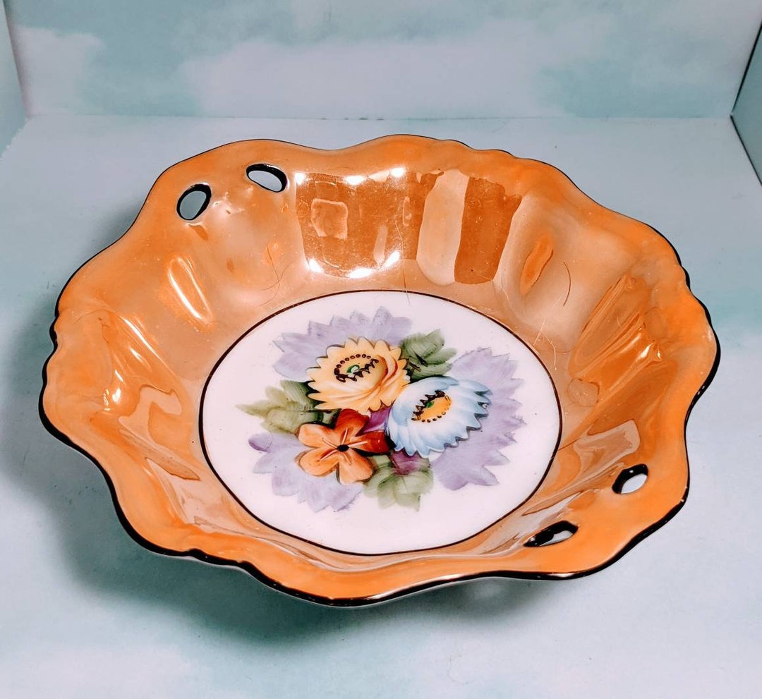 Noritake Hand Painted Made in Japan Lusterware Reticulated Dish Etsy