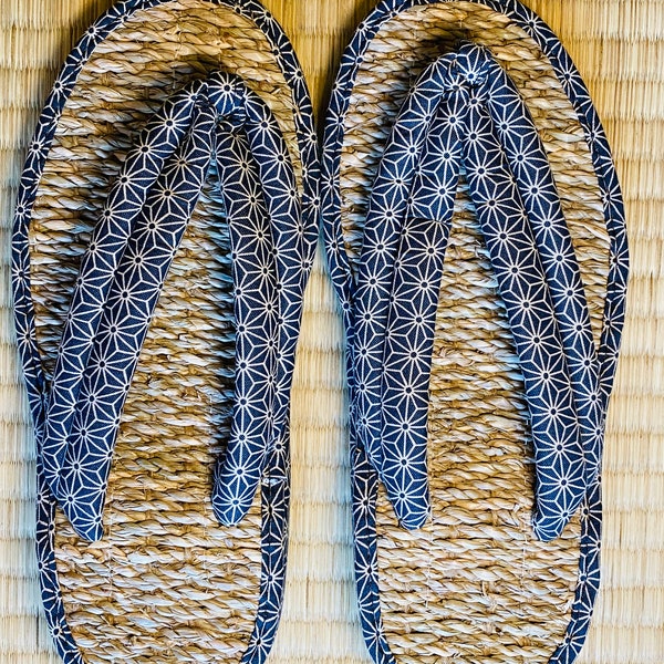 Women's handwoven Japanese tatami zori slippers 草履、い草サンダル女性用  24.5cm MADE IN JAPAN