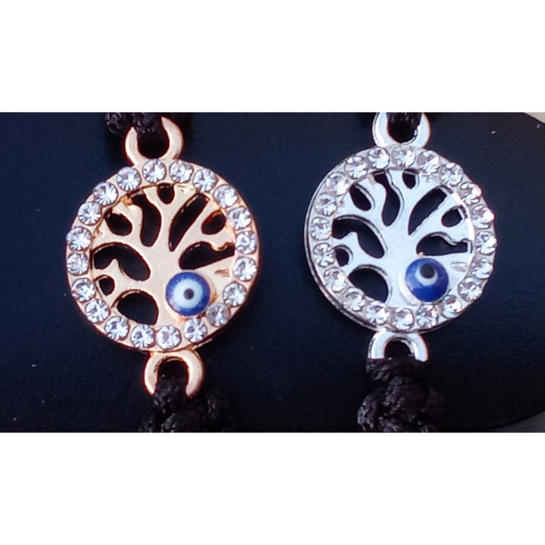 Black String Evil Eye Bracelet Macrame Protection Bracelet Etsy