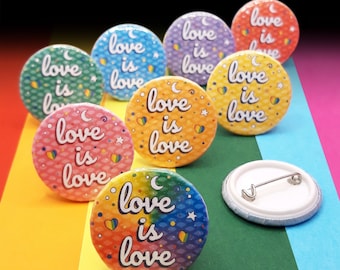 Love is love buttons  ∘ LGBTQIA+ buttons