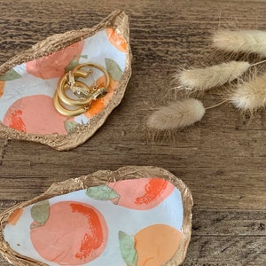 Piatto ad anello Oyster Shell / Stampa pesca / Piatto Ninnolio / Portagioie / Catchall
