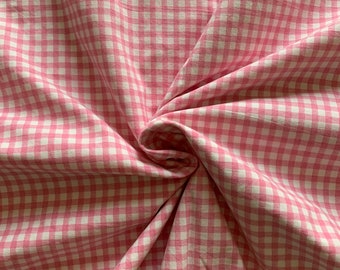 white and pink gingham check /'Saplings/' Cot bed duvet cover /& pillow case