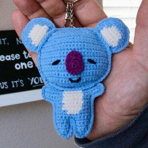 PATTERN: Pocket Koya/BT21 Crochet Amigurumi Pattern/The Sleeping Genius/Blue Koala/Pocket Friend/Keychain