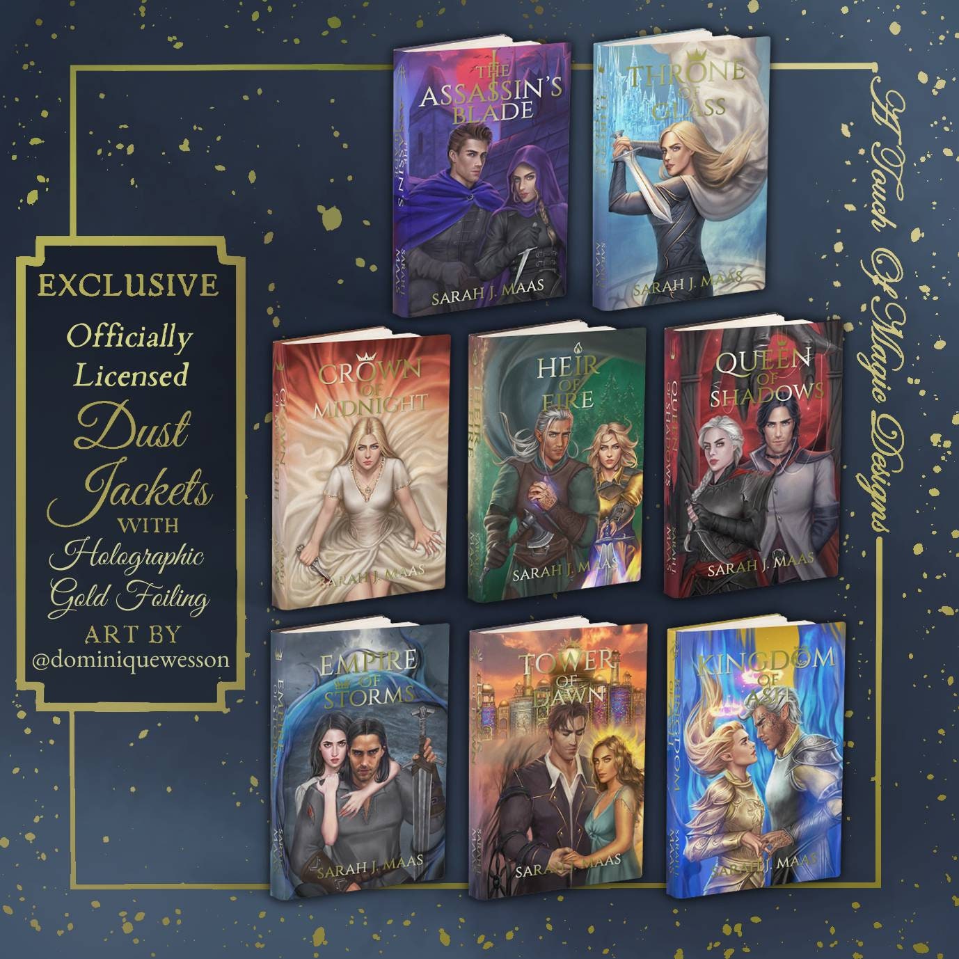 Throne of Glass Dust Jacket Set Etsy
