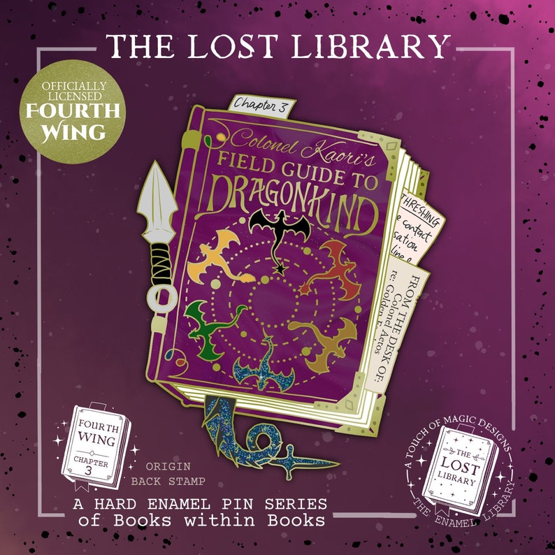 Lost Library Pin Collection Dragonkind Field Guide Fourth Wing OFFICIALLY LICENSED image 1