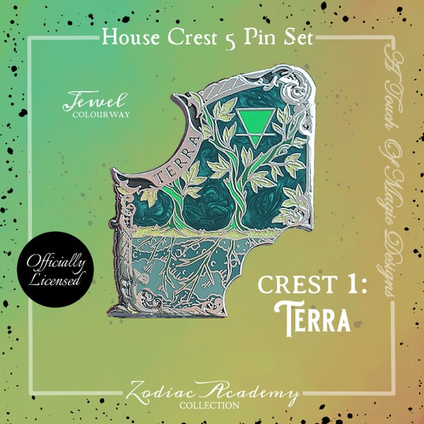 House Terra - Jewel -  Crest pin - Zodiac Academy pin - Twisted Sisters OFFICIALLY LICENSED
